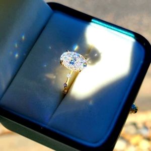 Solid 14k gold 4.5ct oval moissanite ring